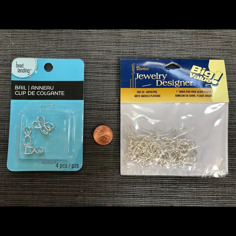 SILVER METAL EARRING HOOK/BAIL DROP Jewelry Supply